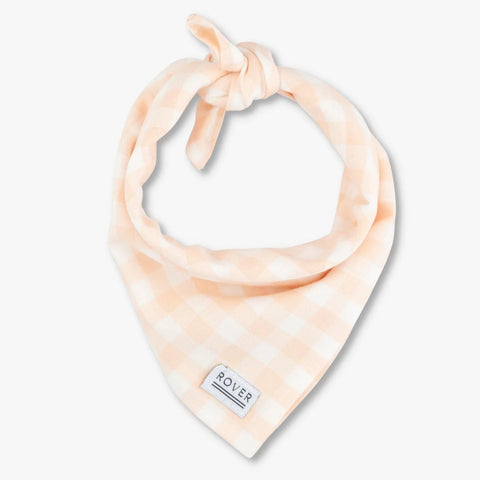 BLUSH GINGHAM DOG BANDANA