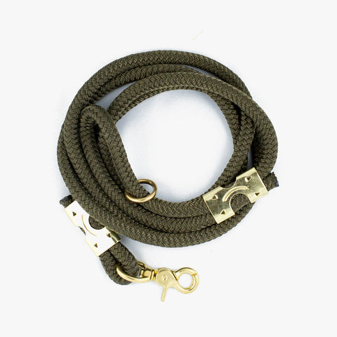 OLIVE ROPE DOG LEASH